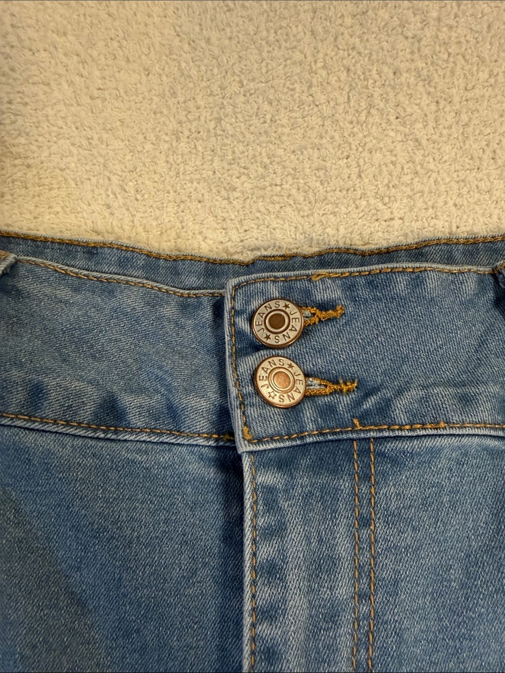High-Rise Light Blue Denim Shorts with Frayed Hem - Picture 7 of 10
